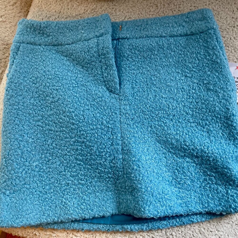 Topshop Petite Blue Boucle Mini Skirt